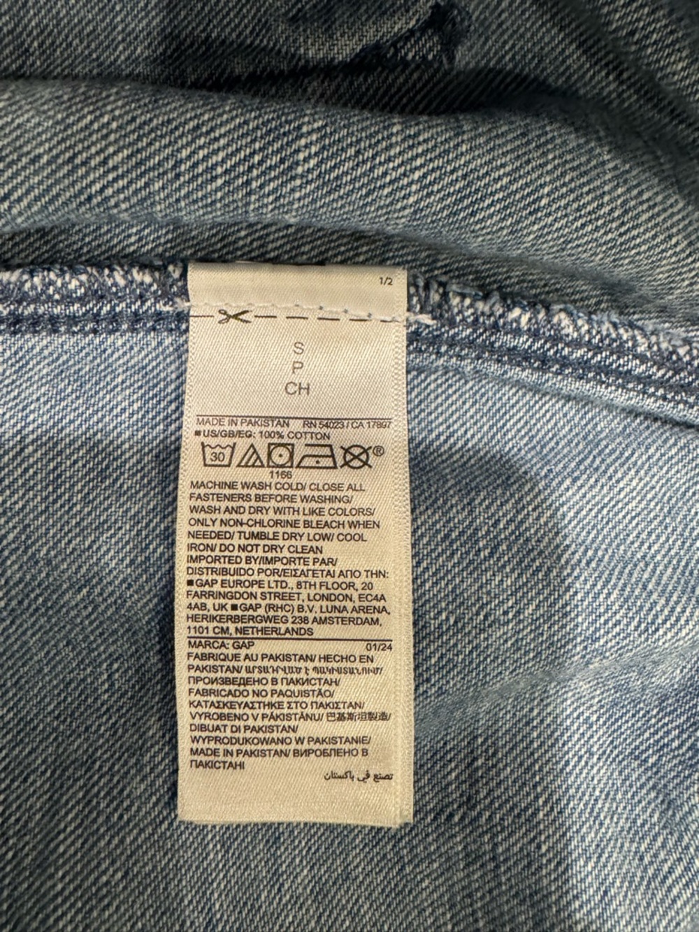 GAP Light Blue High-Rise Denim Shorts with Patch Pockets - Picture 4 of 4